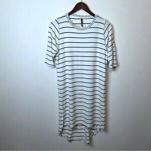 Capote Black And White Striped Shirt Dress Made In USA Size Large